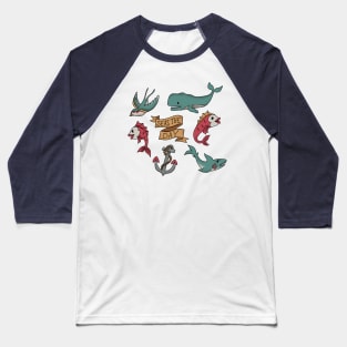 Seas the Day Tattoo Baseball T-Shirt